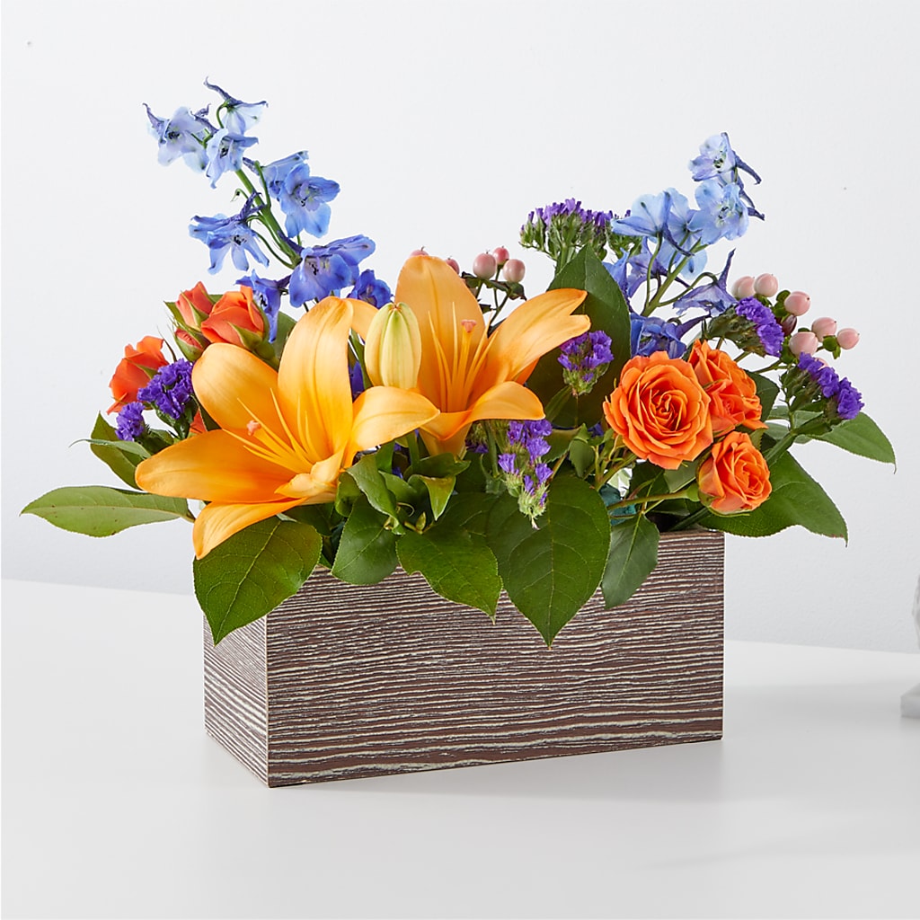 Radiant Citrus Box Bouquet – Heaven Sent Florist, El Paso TX