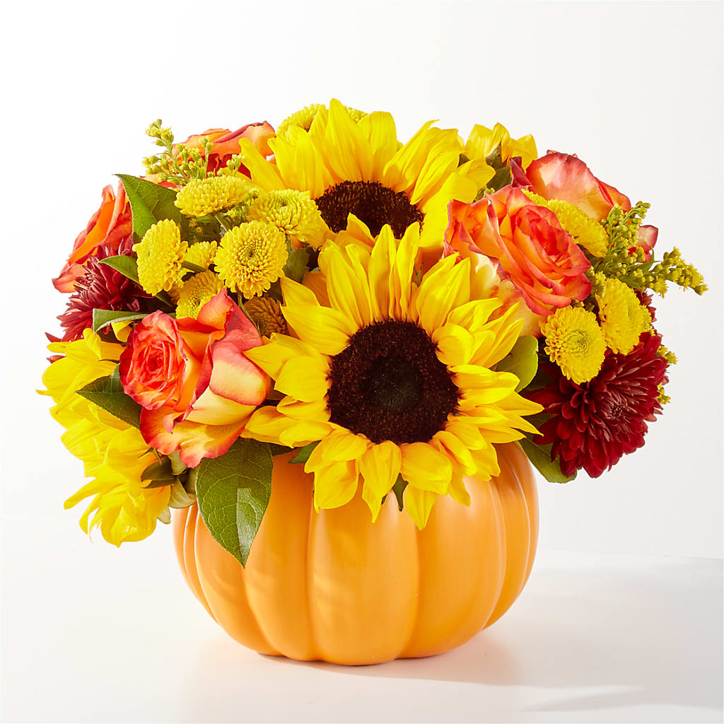 Golden Gourd Pumpkin Bouquet – Heaven Sent Florist, El Paso TX