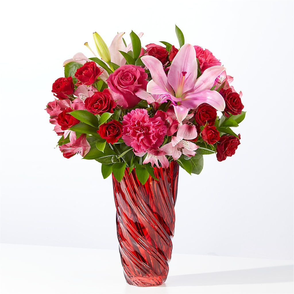 In Love Bouquet with Luxe Swirl Vase – Heaven Sent Florist, El Paso TX