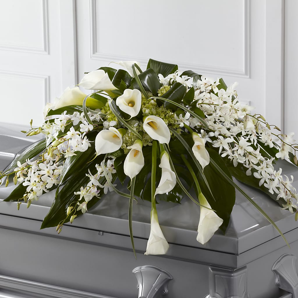 Angel Wings Casket Spray – Heaven Sent Florist, El Paso TX