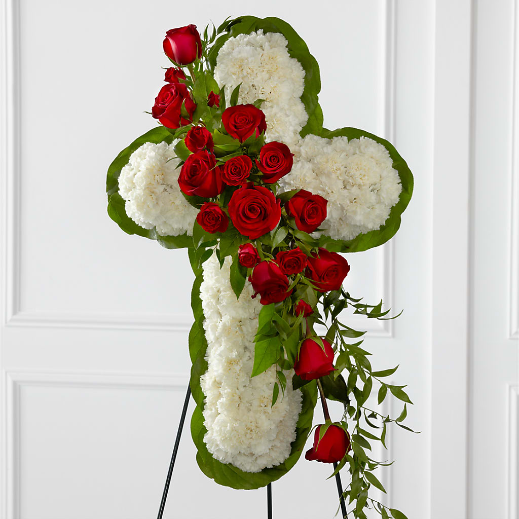 Floral Cross Easel – Heaven Sent Florist, El Paso TX