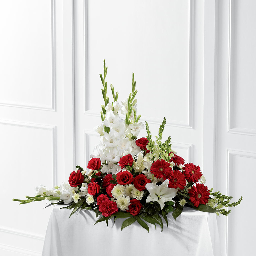 Crimson & White Arrangement – Heaven Sent Florist, El Paso TX