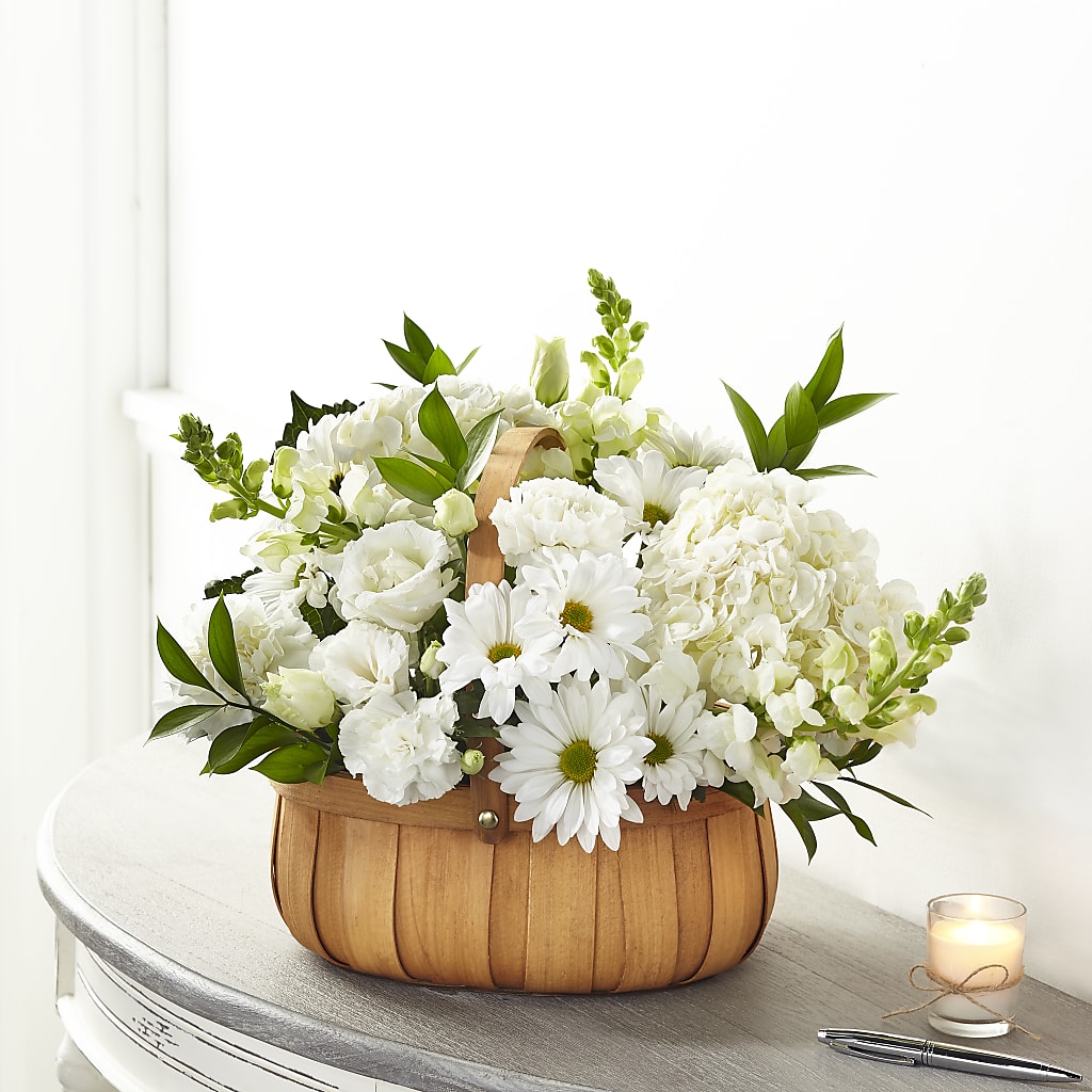 Pure Ivory Basket – Heaven Sent Florist, El Paso TX