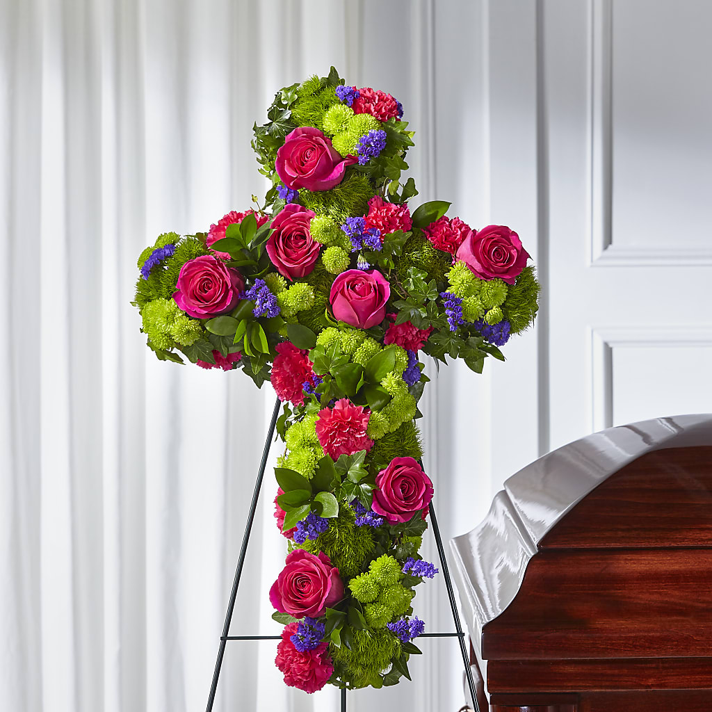 Tribute Rose Floral Cross – Heaven Sent Florist, El Paso TX