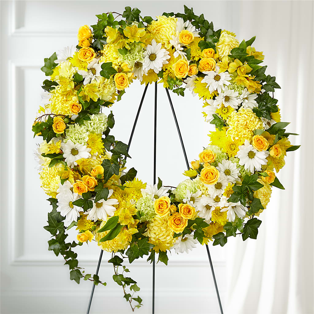 Golden Remembrance Wreath – Heaven Sent Florist, El Paso TX