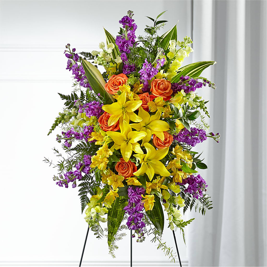 Thoughtful Prayers Standing Spray – Heaven Sent Florist, El Paso TX