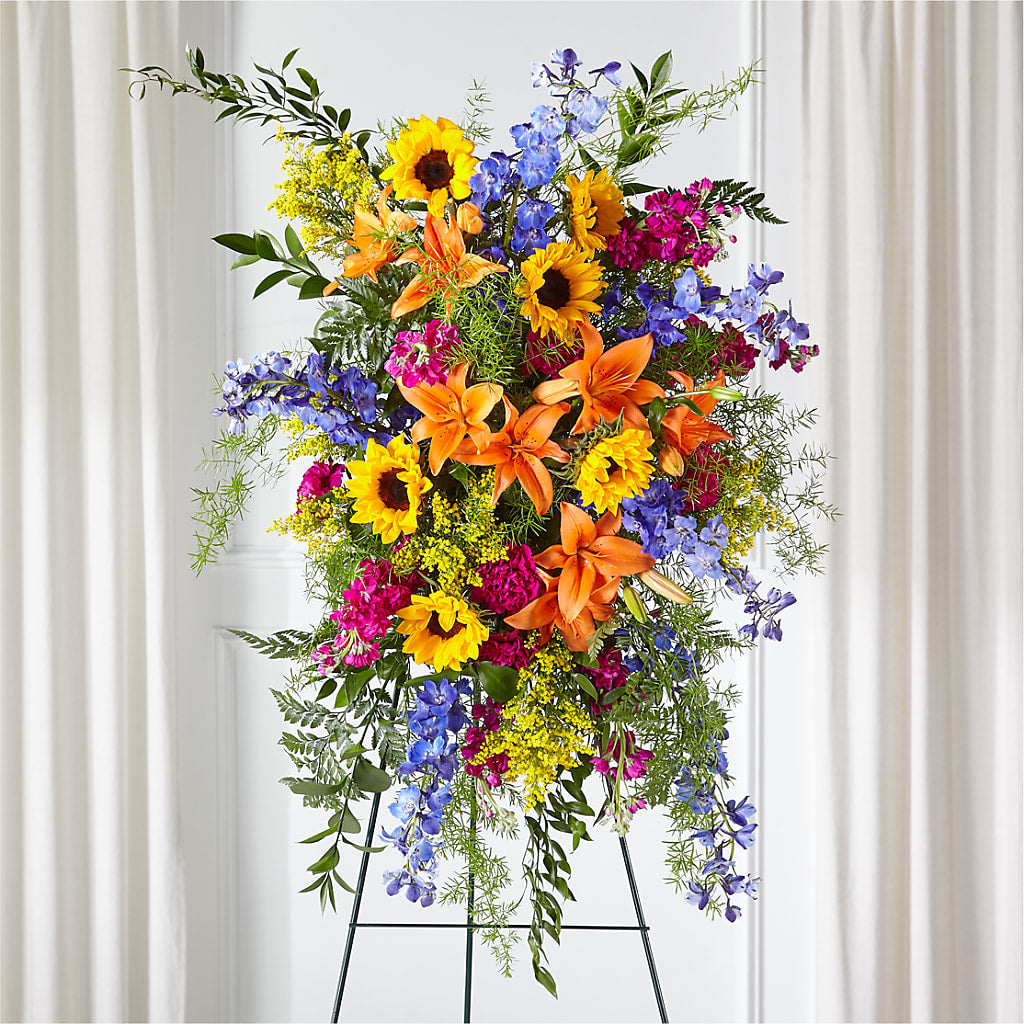 Sunlit Memories Standing Spray (Standard) – Heaven Sent Florist, El Paso TX