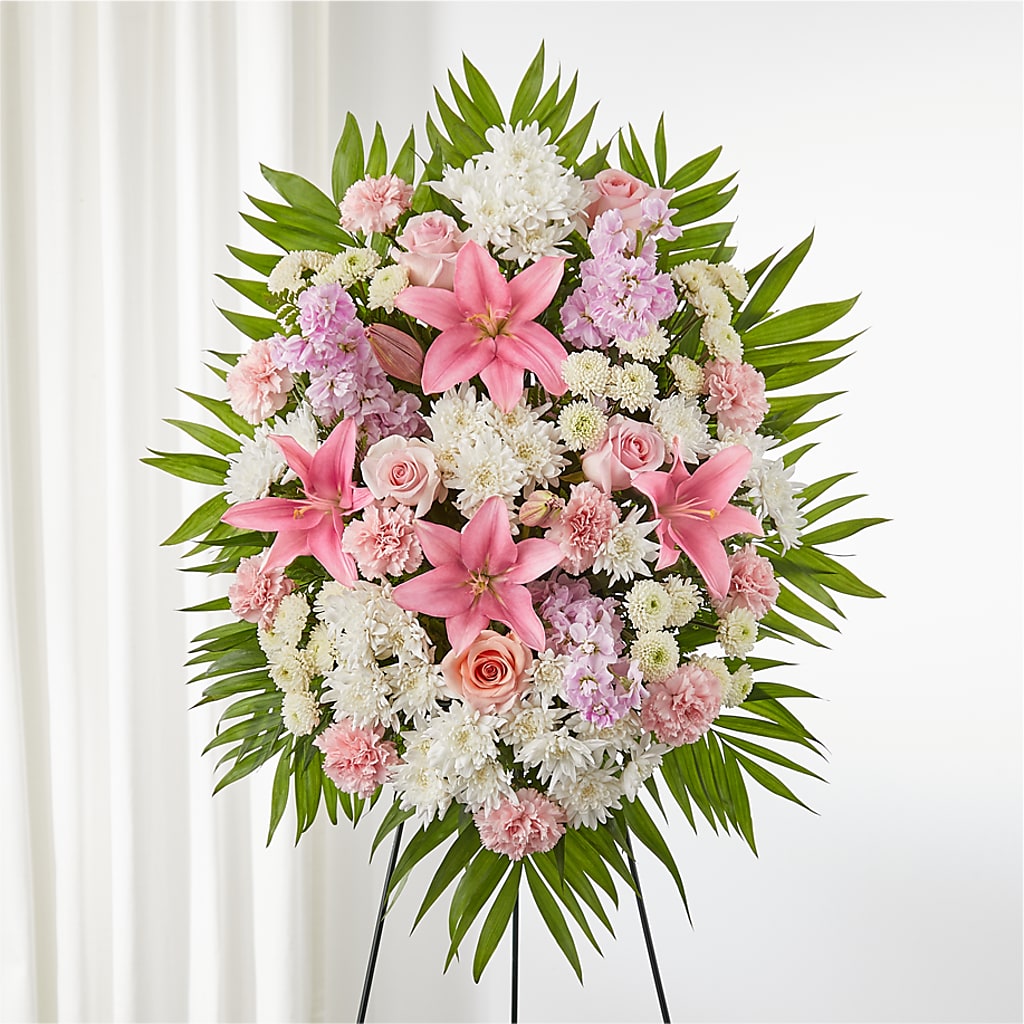 Offering Solace Standing Spray – Heaven Sent Florist, El Paso TX