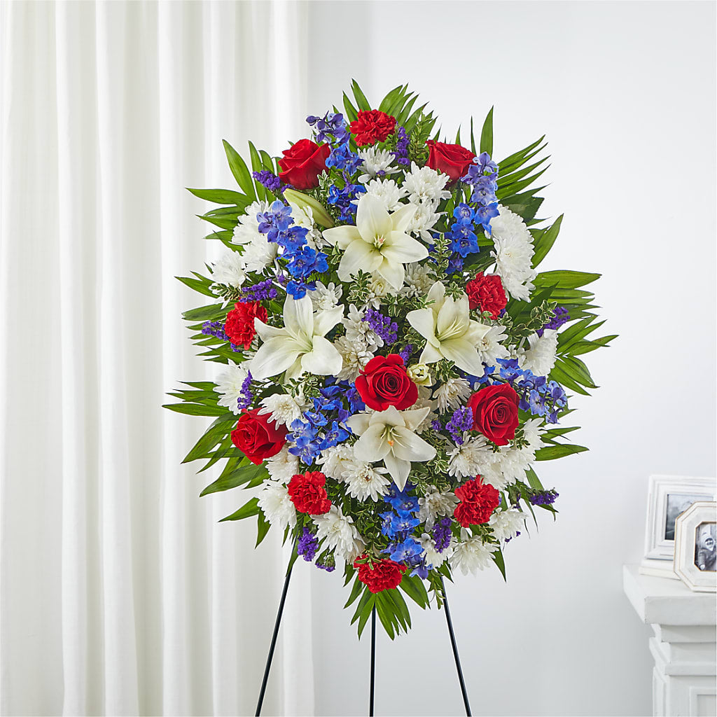 Cherished Service Standing Spray – Heaven Sent Florist, El Paso TX