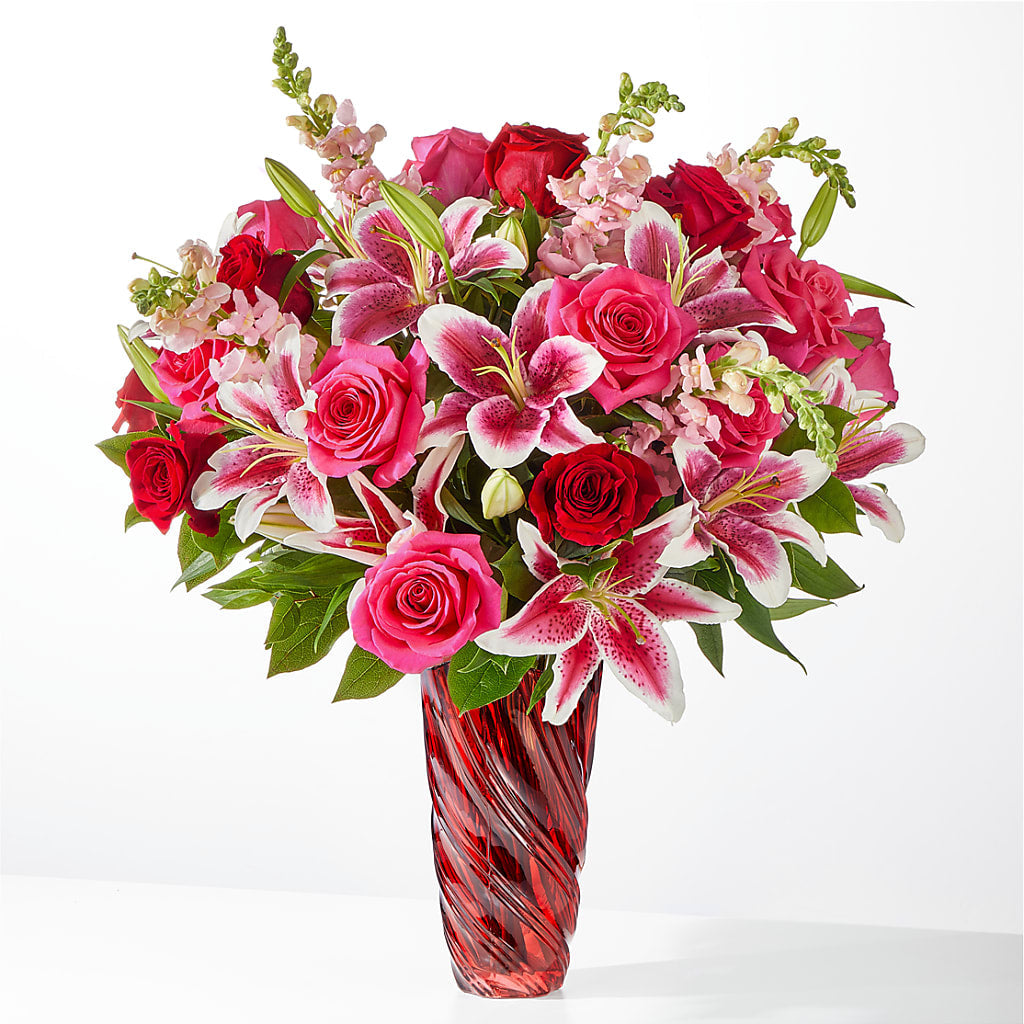 Always You Bouquet with Luxe Swirl Vase – Heaven Sent Florist, El Paso TX