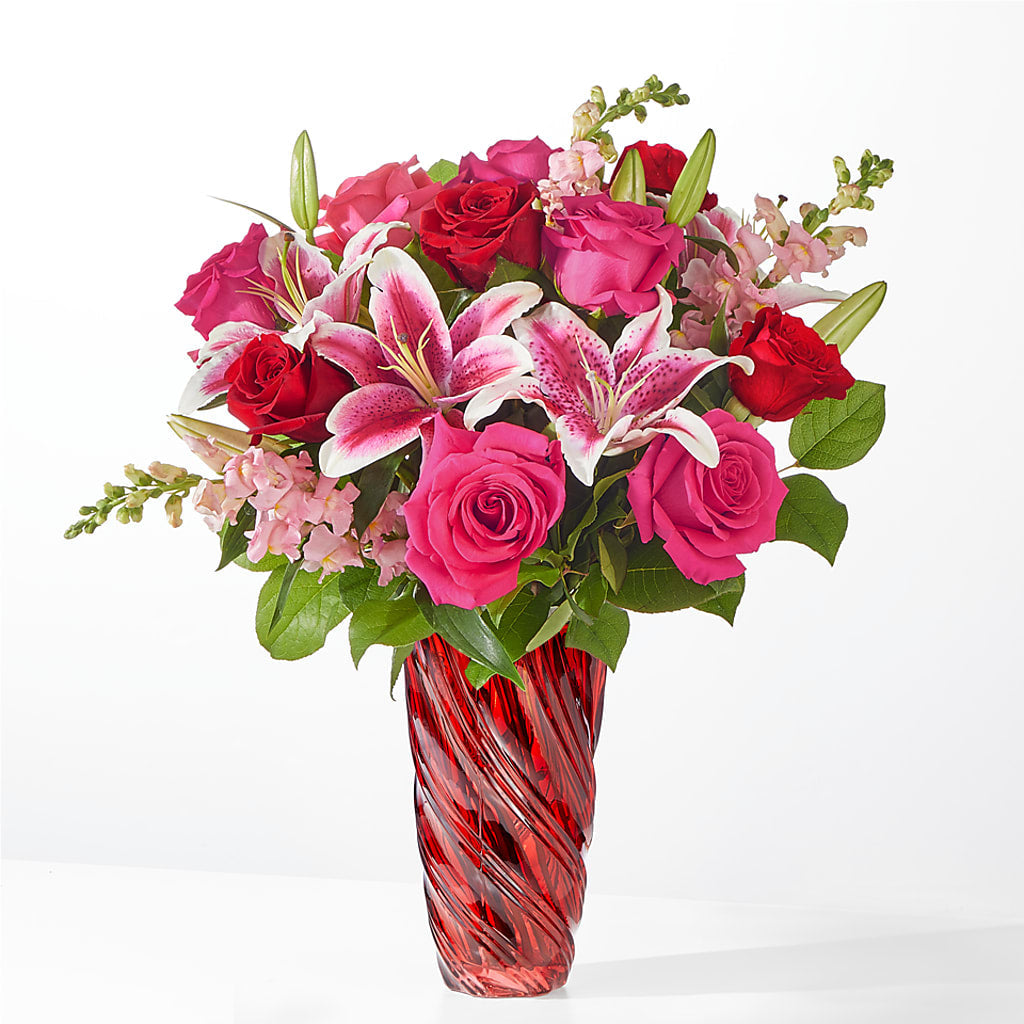 Always You Bouquet with Luxe Swirl Vase – Heaven Sent Florist, El Paso TX