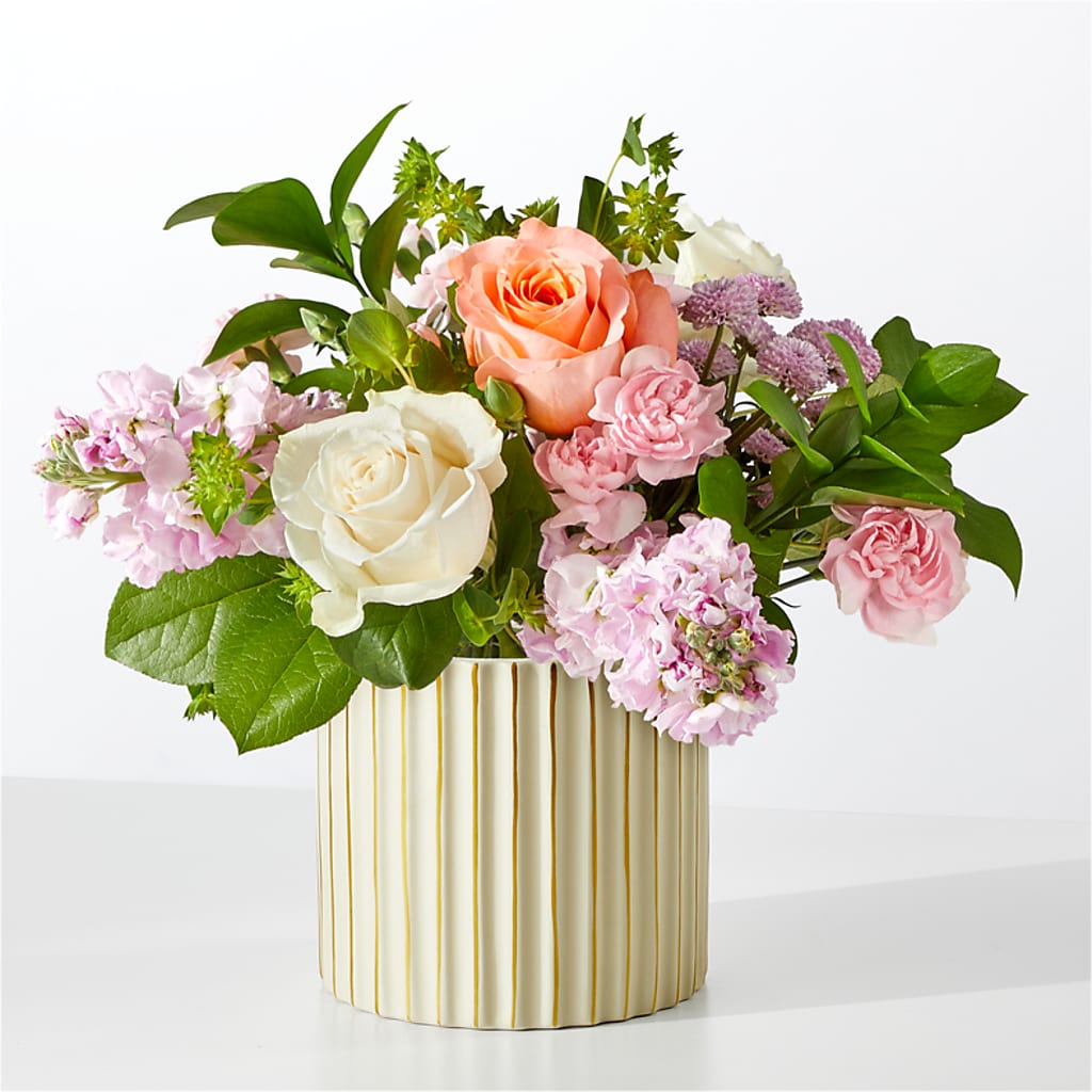 French Market Bouquet with Ivory Vase – Heaven Sent Florist, El Paso TX