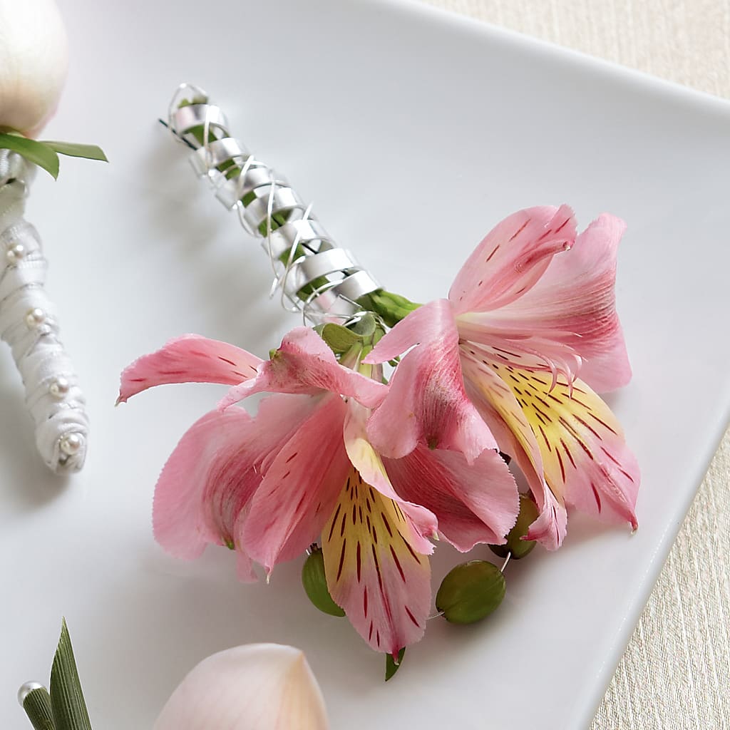 Pink Peruvian Lily Boutonniere – Heaven Sent Florist, El Paso TX