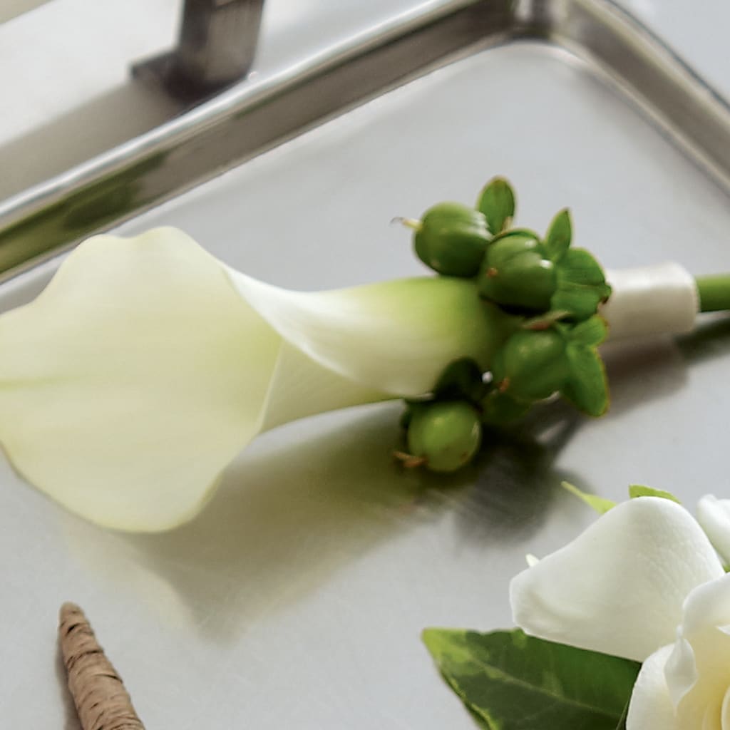 White Calla Boutonniere – Heaven Sent Florist, El Paso TX