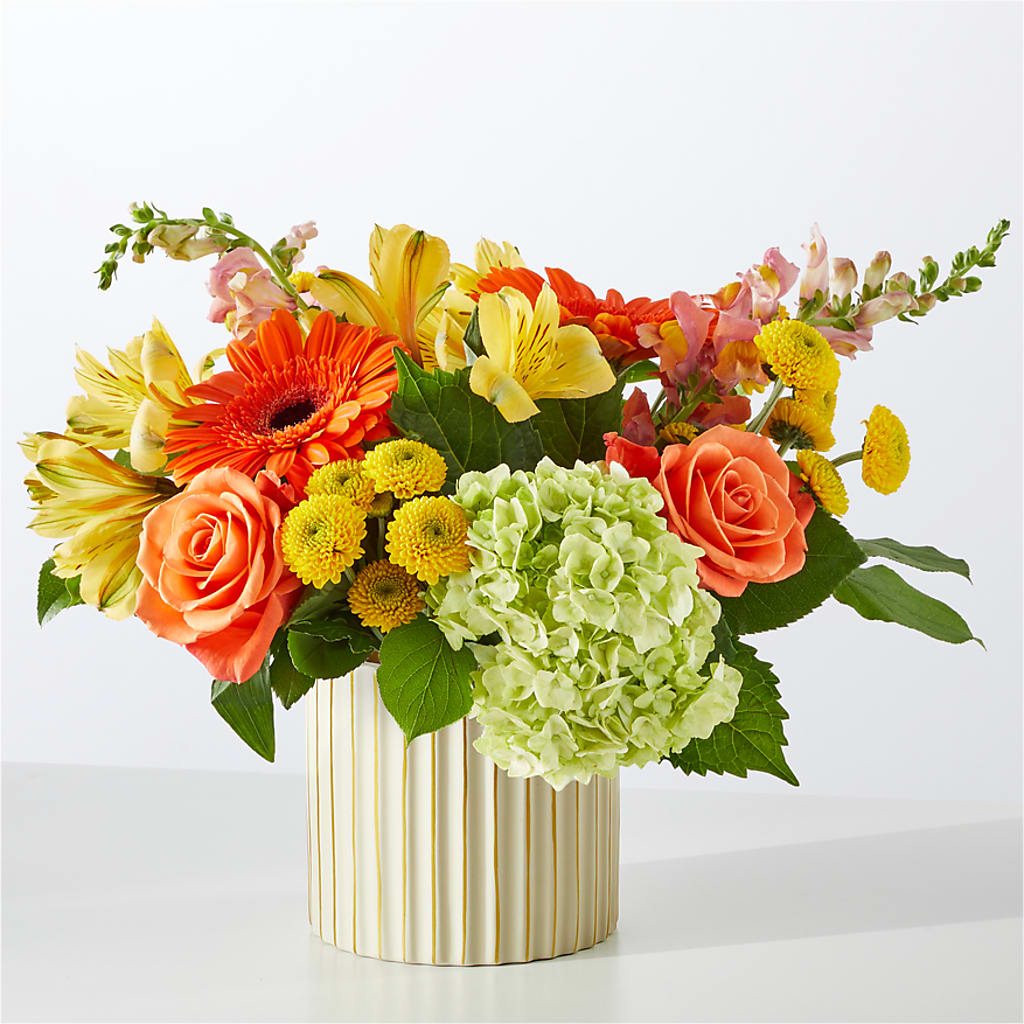 Autumn Sunshine Bouquet with Ivory Vase –  Heaven Sent Florist, El Paso TX