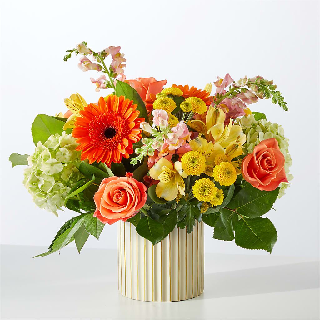Autumn Sunshine Bouquet with Ivory Vase –  Heaven Sent Florist, El Paso TX