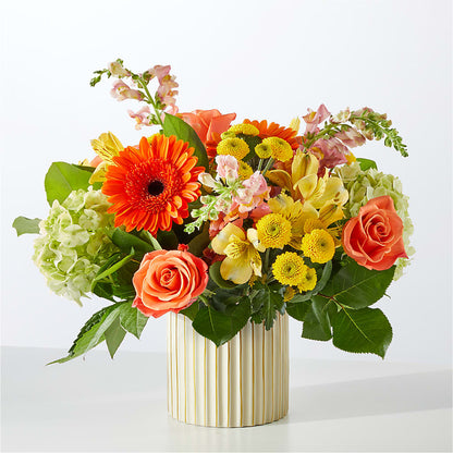 Autumn Sunshine Bouquet with Ivory Vase –  Heaven Sent Florist, El Paso TX