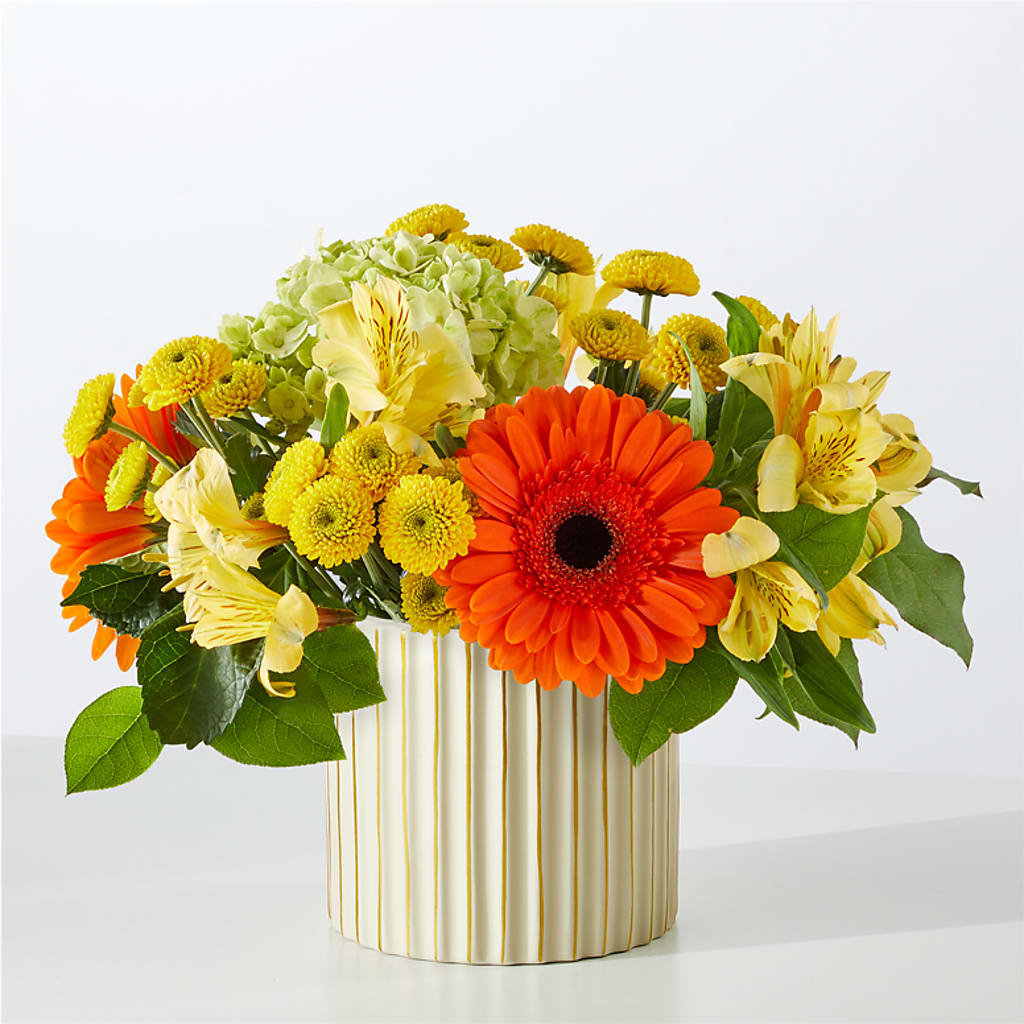 Autumn Sunshine Bouquet with Ivory Vase –  Heaven Sent Florist, El Paso TX