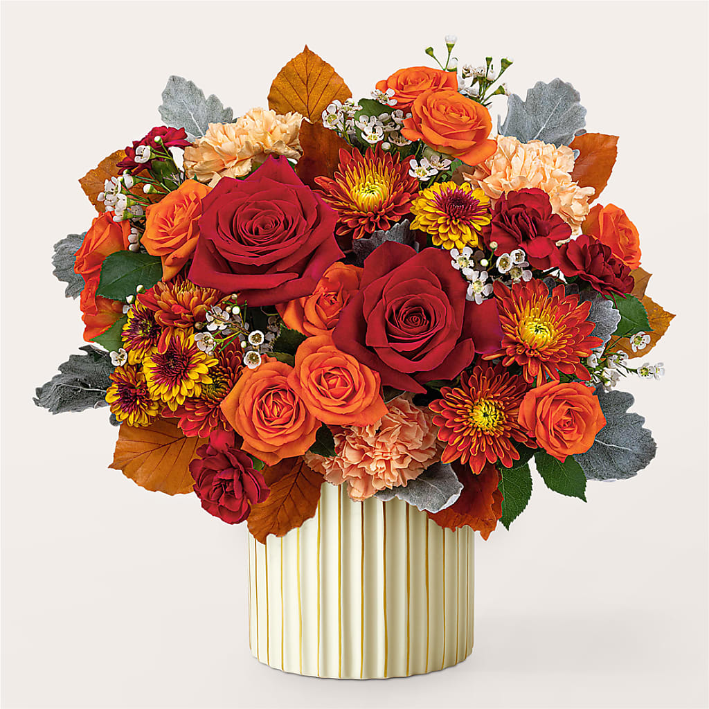 Merlot Bouquet with Ivory Vase –  Heaven Sent Florist, El Paso TX