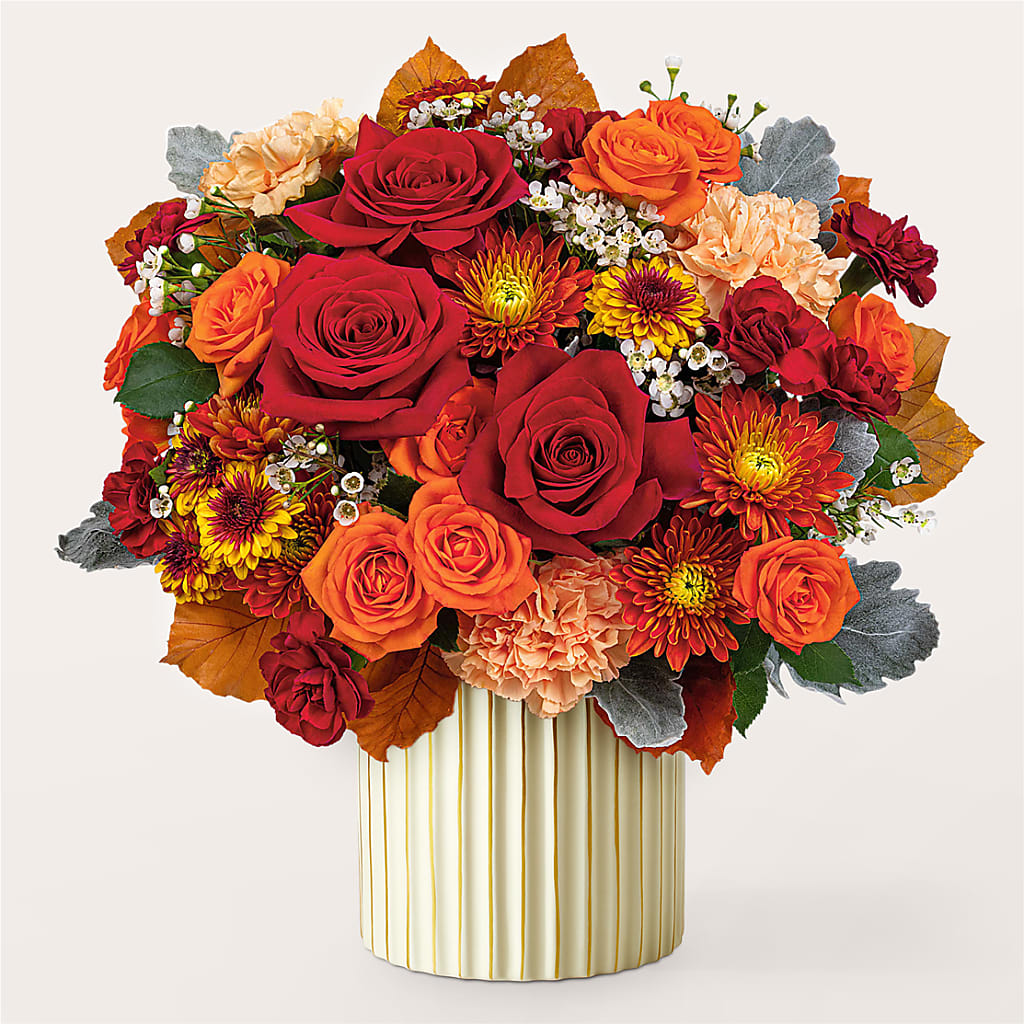 Merlot Bouquet with Ivory Vase –  Heaven Sent Florist, El Paso TX