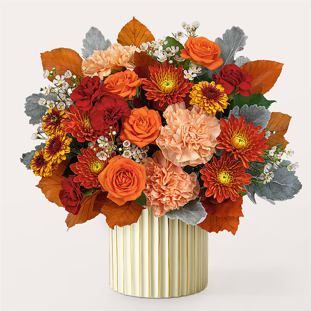 Merlot Bouquet with Ivory Vase –  Heaven Sent Florist, El Paso TX