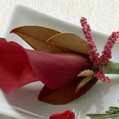 Red Calla Boutonniere –  Heaven Sent Florist, El Paso TX